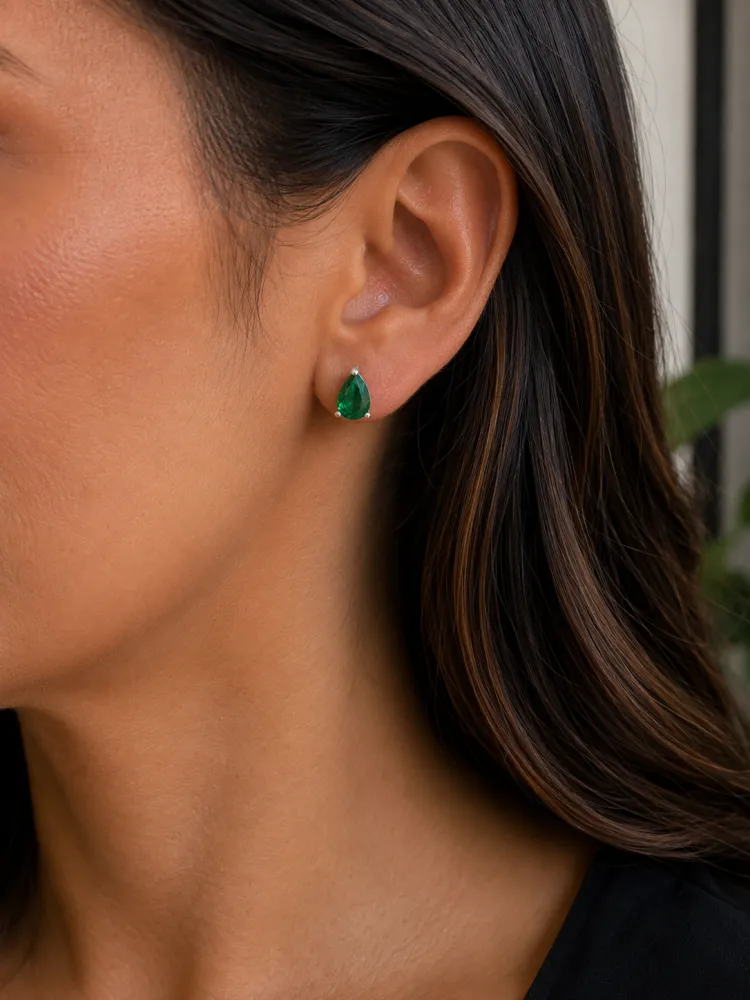 Brinco Gota Verde Bijuteria