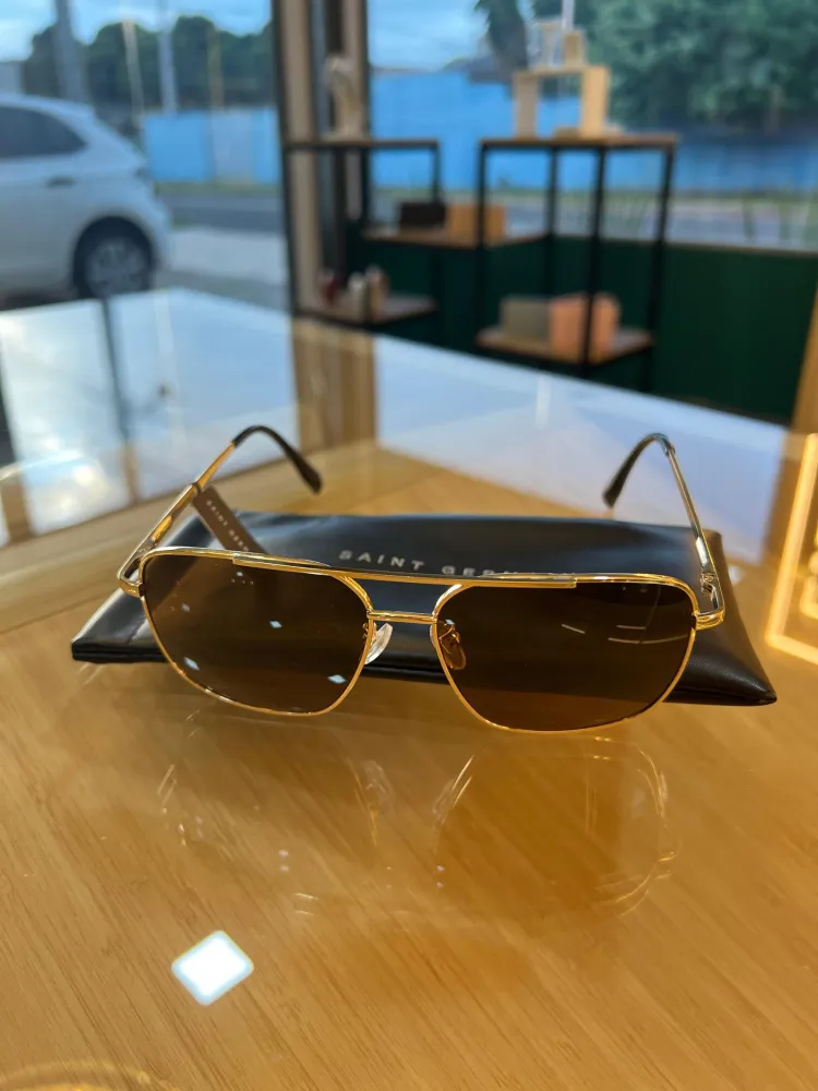 Óculos de Sol Aviador Tulum Due Dourado com Lente Marrom