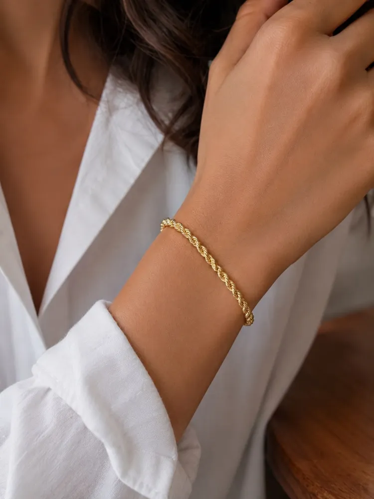 Pulseira Cordão Baiano Dourado G