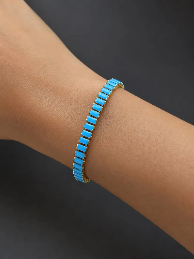Pulseira Riviera Cristal Azul Piscina Bijuteria