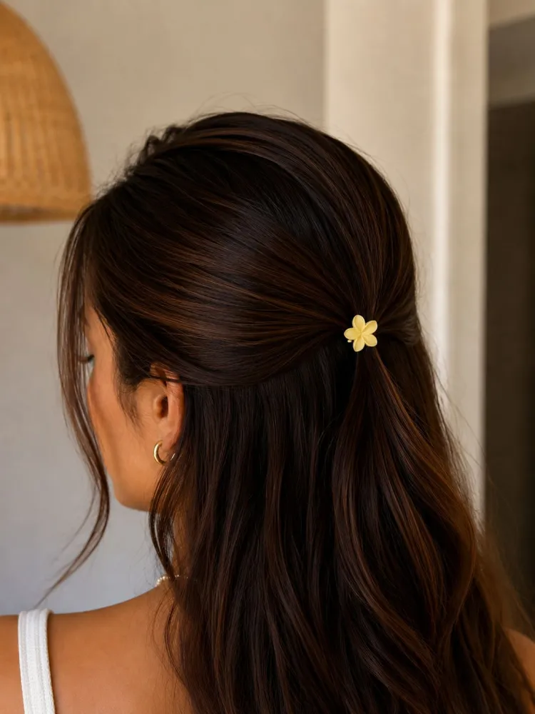 Presilha Mini para Cabelo de Flor Amarela
