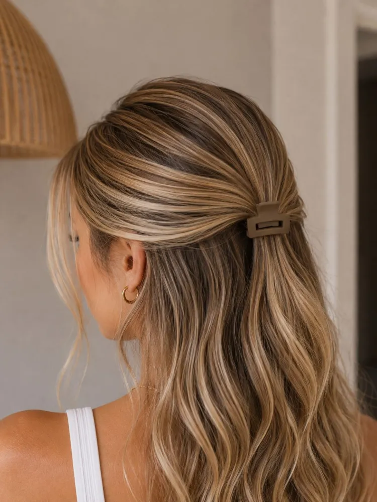 Presilha Mini para Cabelo Retangular Marrom