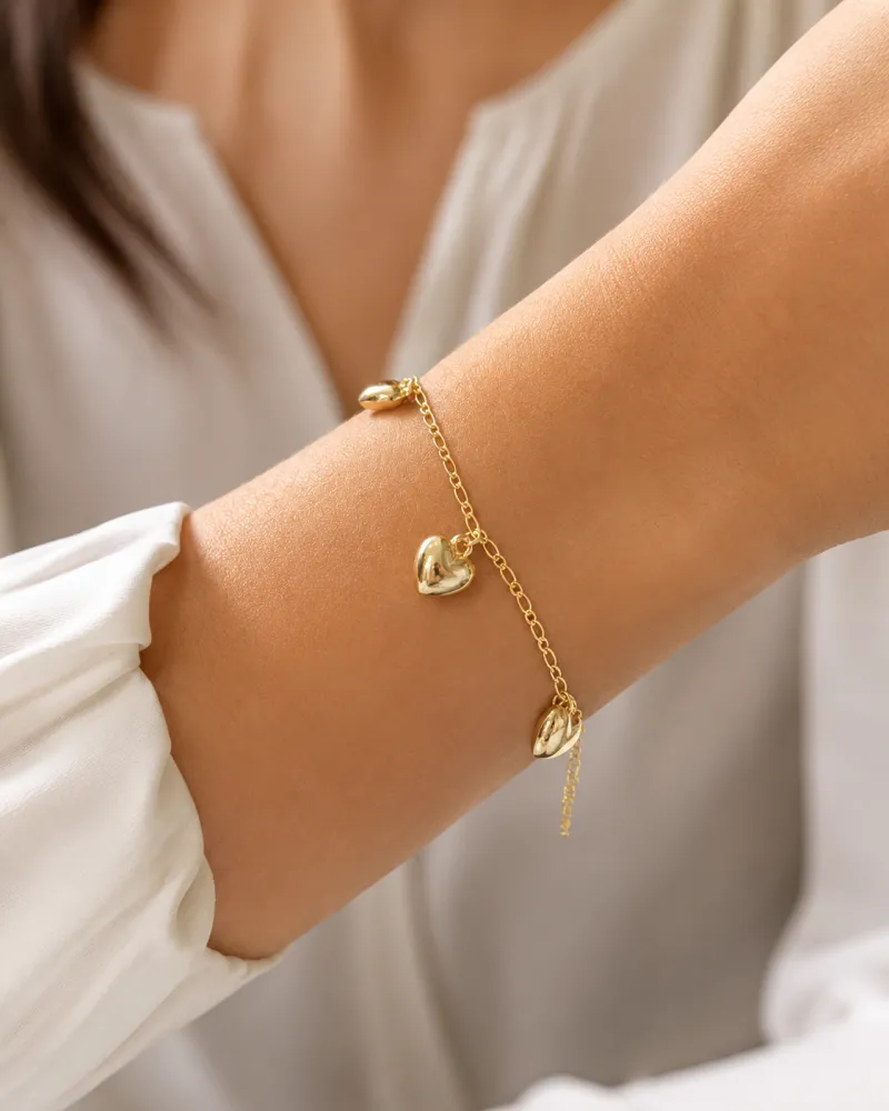 Pulseira Coração Grande Bijuteria