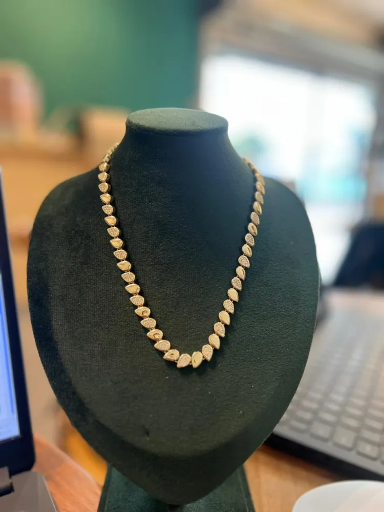Chocker Gotas Micro Zirconia Dourado