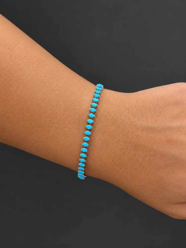 Pulseira Riviera Gota Azul Piscina Bijuteria