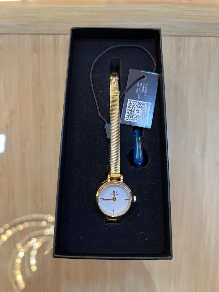Relógio Pequeno Dourado Petite Chelsea Gold 19mm