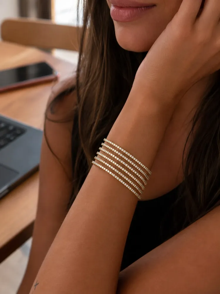 Pulseiras Riviera Dourada Tradicional Kit com 6 Bijuteria