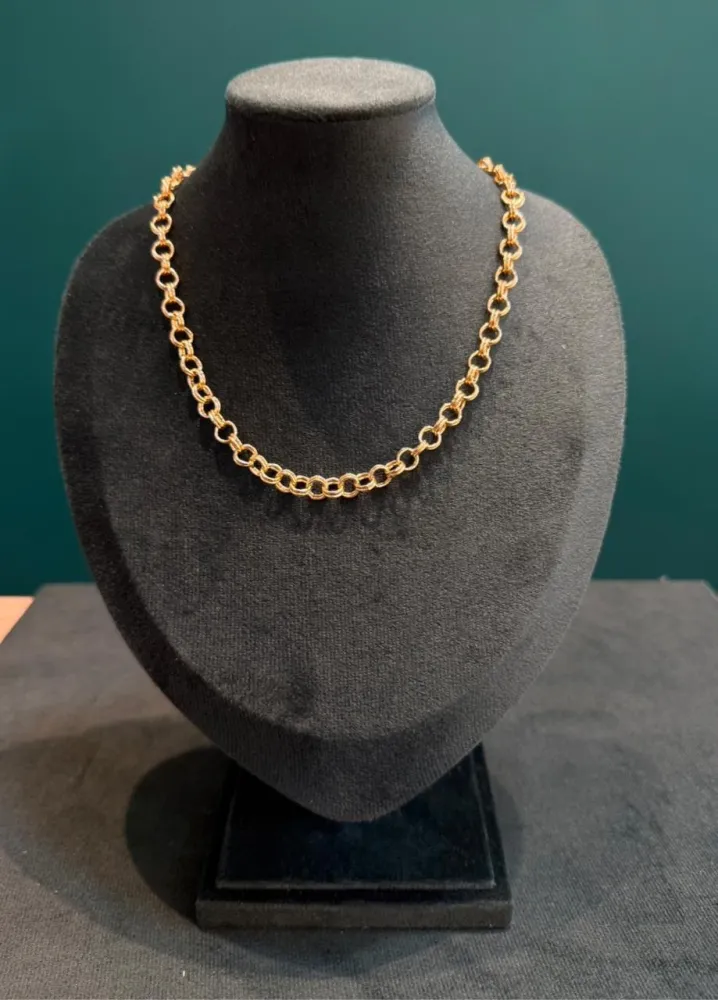 Colar Choker Elos Pequeno Dourado