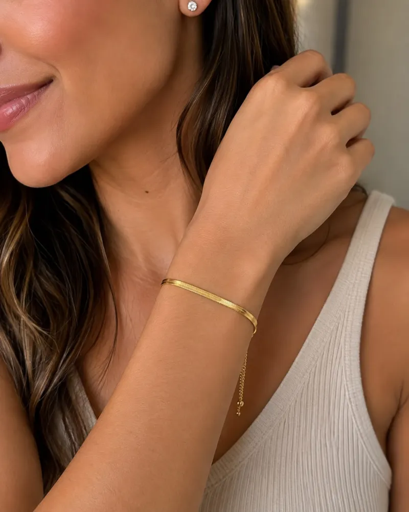 Pulseira Dourada Fio de Cobra
