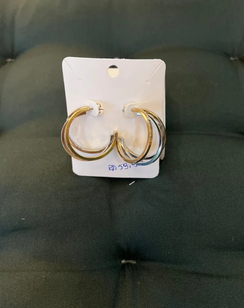 Brinco Argola Prata e Dourado