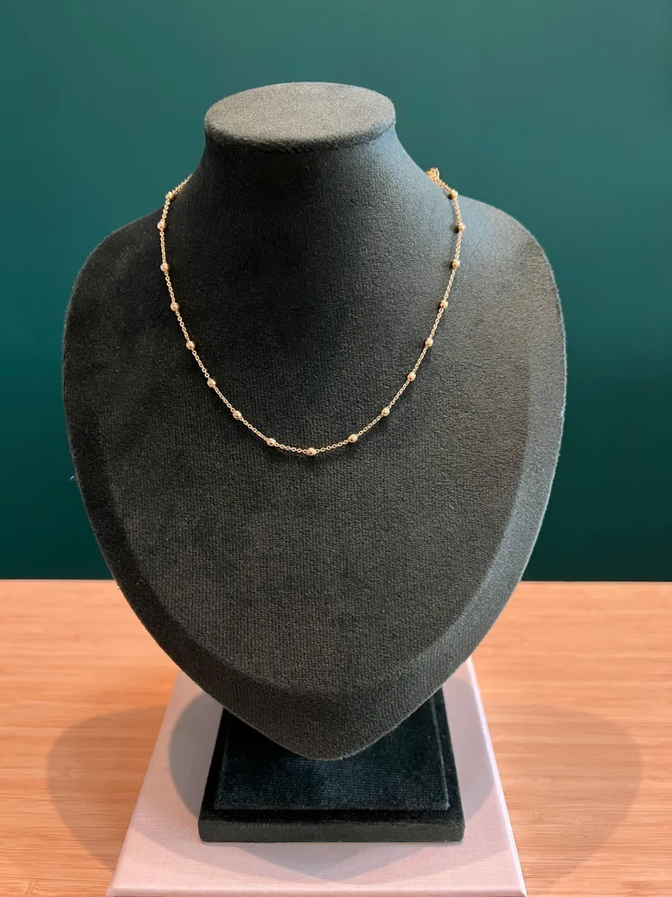 Colar Choker Bolas Grandes Dourada